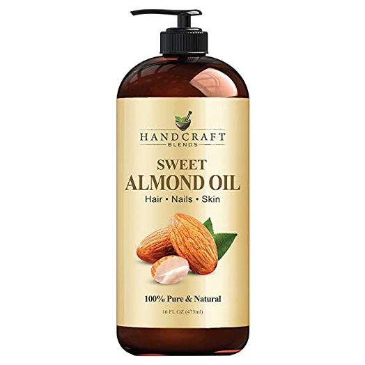 Handcraft Sweet Almond Oil, 100% Pure and Natural, Massage Oil for Aromatherapy, Body Oil and Hair Oil, 16 fl. oz