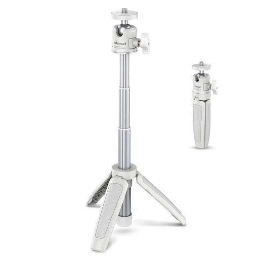 ULANZI Extension Pole Tripod, Mini Selfie Stick Tripod Stand Handle Grip for iPhone 13 Pro Max Samsung OnePlus Google Smartphone Canon G7X Mark III Sony RX100 VII A6400 Cameras Vlogging (Off-White)