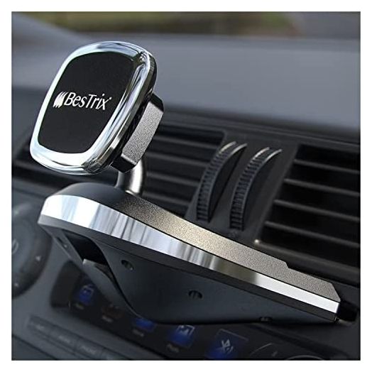 BESTRIX Magnetic Phone Car Mount |Universal Magnetic Car Cell Phone Holder | Magnet Car Phone Holder Compatible w/ iPhone 12 11 Pro/11 Pro Max/XS/XR/X/8/7,Galaxy S10/S10+/S9/S9 Note & More (CD Slot)