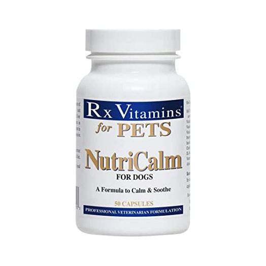 Rx Vitamins NutriCalm for Dogs - Veterinary Formula to Calm & Soothe Aggressive Behavior - Hypoallergenic - 50 Capsules