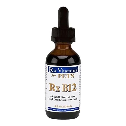 Rx Vitamins Rx B12 for Dogs & Cats - Vitamin B12 Liquid Supplement for Pets - Dog Vitamins for Small & Large Breed - Cat Health Supplies - 4 oz.