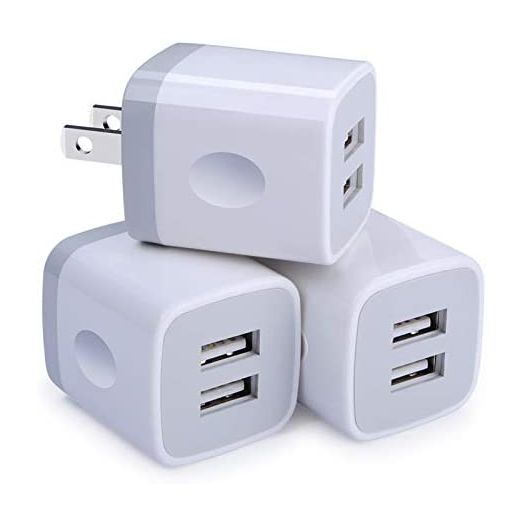 USB Wall Charger, Charging Adapter 3-Pack 2.1A Dual Port USB Wall Charging Plug Block Head Box Travel Charger Cube Compatible iPhone 13 12 11 Pro Max XS XR X 8 7 6 Plus,iPad,iPod,Samsung,Android Phone