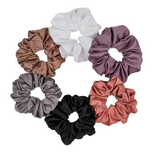 6 Pieces Satin Silk Scrunchies for hair, Big Hair Scrunchies Satin Hair Ties Ponytail Holder No Hurt Your Hair