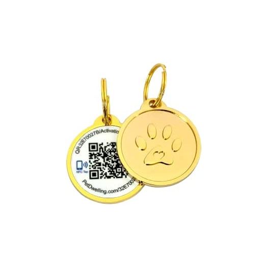 Pet Dwelling Smart QR Code-NFC Pet ID Tag - Dog Tags - Cat Tags - Online Pet Profile - Instant Email Alert -Scanned QR Tag GPS Location