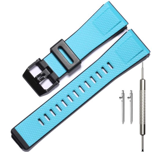 WRISTARMOR Resin Strap Replacement for Caiso G-Shock GA-2000 PRW-6600 PRG-600/650 Mens Watch Band Quick Release 24mm Bracelet Accessories(Blue black)