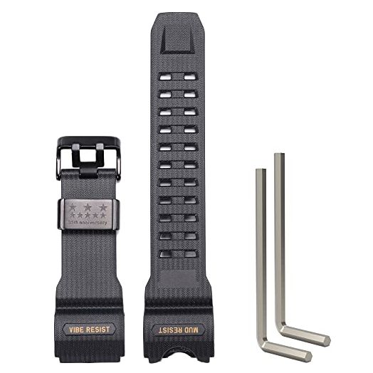 Resin Strap Compatible with Casio GWG1000 Mudmaster Men's Replacement Watch Band Stainless Steel Loop