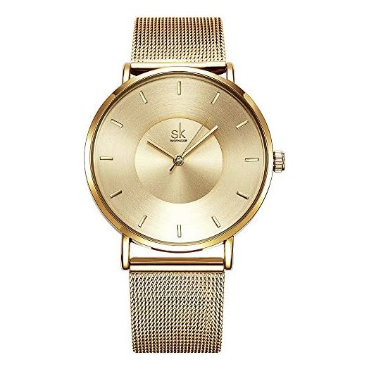 SHENGKE Simple Watches Analog Mesh Watches for Women Stainless Steel Band reloj de Mujer Gift for Anniversary