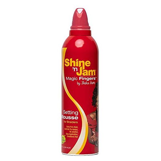 AmPro Shine N Jam Magic Fingers For Braiders Setting Mousse 12 Ounce (354ml)