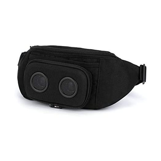THE #1 Fannypack with Speakers. Bluetooth Fanny Pack for Parties / Festivals / Raves / Beach / Boats. Rechargeable, Works with iPhone & Android. #1 Bachelorette Party Gift (Black, 2022 Edition)