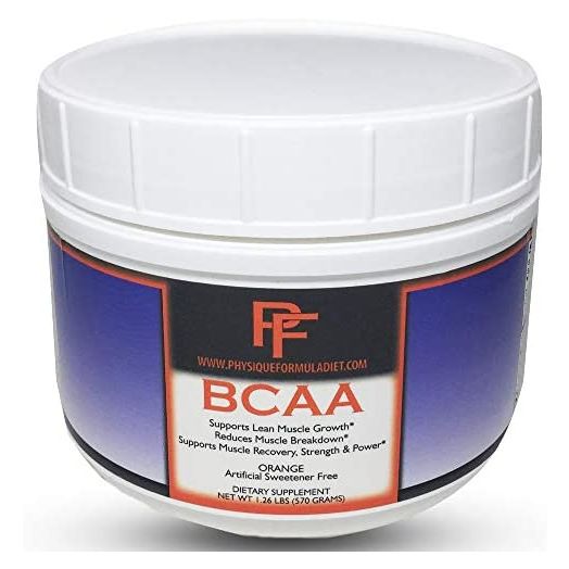 Physique Formula BCAA Powder-Artificial Sweetener Free Branched Chain Amino Acids Powder Orange Flavor. All Natural BCAAS Without Artificial Sweeteners 1.26 lb