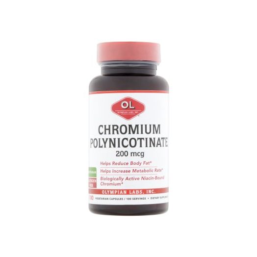 Olympian Labs Inc. Chromium Polynicotinate Vegetarian Capsules, 200 mg, 100 count