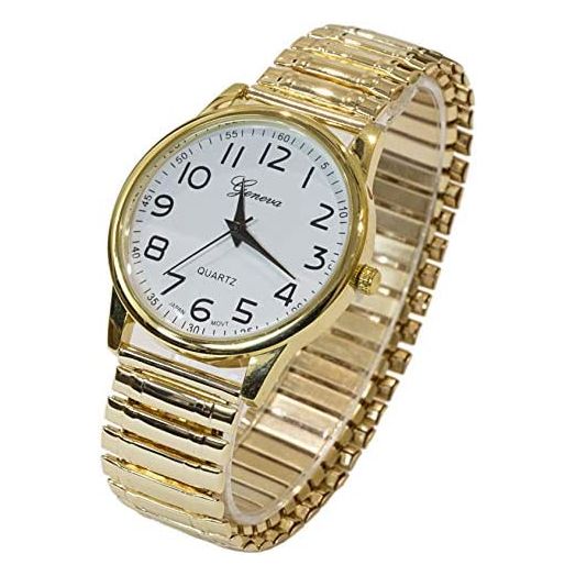 Blekon Collections Unisex Large Face Easy to Read 40mm Case Japanese Quartz Movement Stretch Band Watch