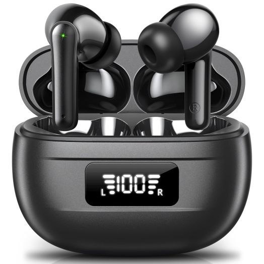Bluetooth Earbuds Wireless Headphones, 50H Deep Bass Ear Buds with 4 Noise Cancelling Microphone, IPX5 Waterproof Earphones for iPhone Android Sports Gaming School audifonos bluetooth inalambricos