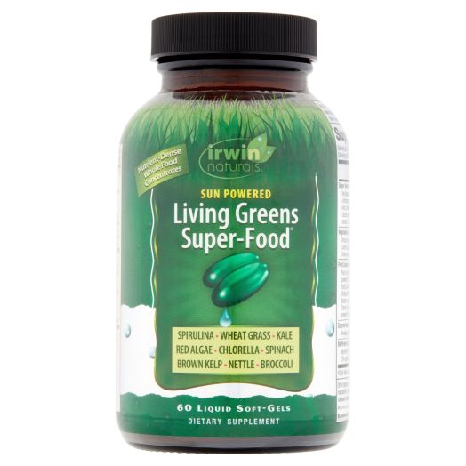 Irwin Naturals Sun Powered Living Greens Super-Food Liquid Soft-Gels, 60 count