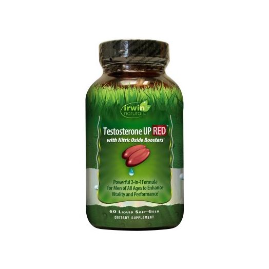 Irwin Naturals Testosterone UP RED Test Booster + Nitric Oxide Booster Capsules, 60 Ct