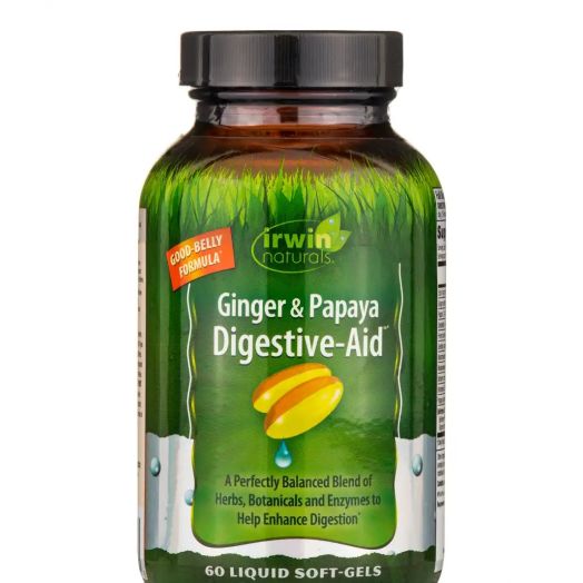Irwin Naturals Ginger & Papaya Digestive-Aid - 60 Liquid Soft-Gels