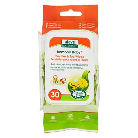 Aleva Naturals Bamboo Baby Pacifier and Toy Wipe
