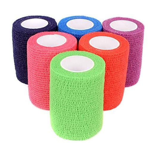 Ever Ready First Aid Self Adherent Cohesive Bandages 3" x 5 Yards - 6 Count, Rainbow Colors