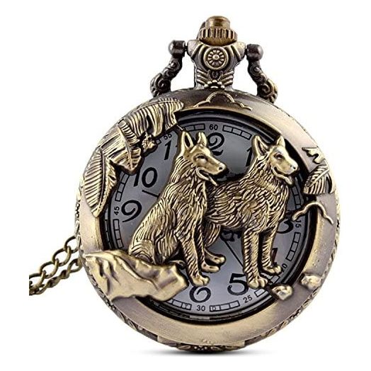 GORBEN Pocket Watch Retro Antique Animals Steampunk Pocket Quartz Movement Watches Box Gifts