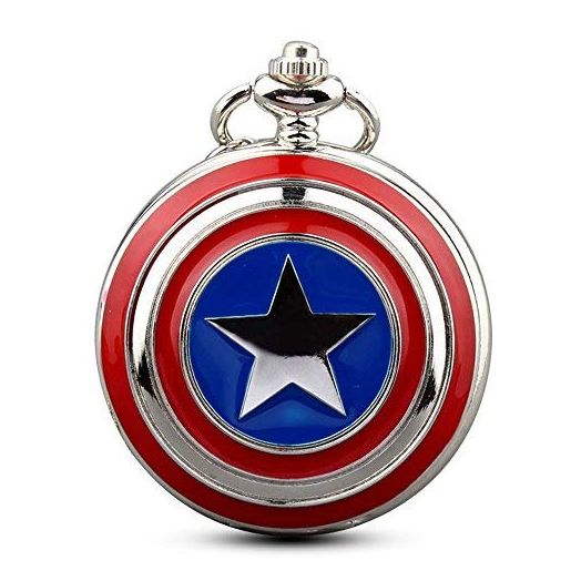 Mens Five-pointed Star America Pocket Watch Quartz Movement Steampunk Fob Watches for Man Gifts