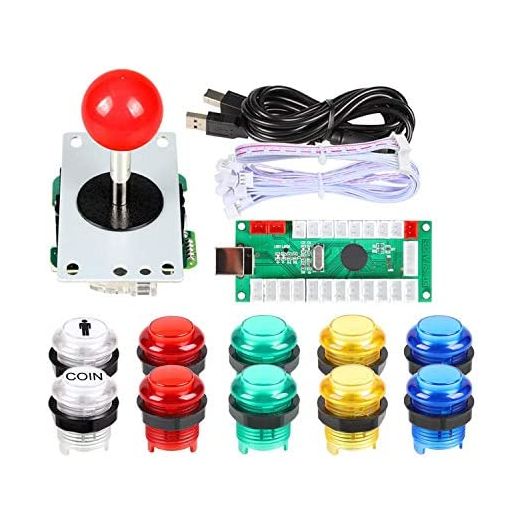 Arcade Buttons EG STARTS 1 Player DIY Kit Joystick 5V LED Arcade Button for Arcade Stick PC Games Mame Raspberry pi