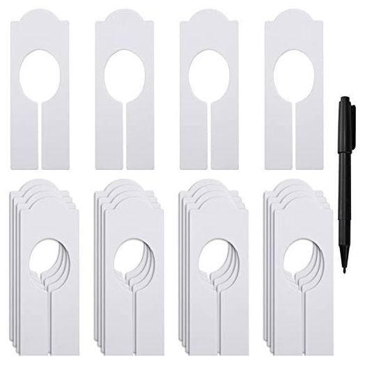 Willbond 20 Pack Clothing Rack Dividers Closet Dividers Rectangular Blank Hanging Clothes Dividers for Closet Cloth Home Store