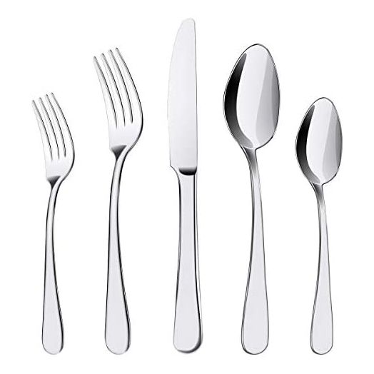 ENLOY Silverware Set, 20 Pieces Stainless Steel Flatware, Service for 4