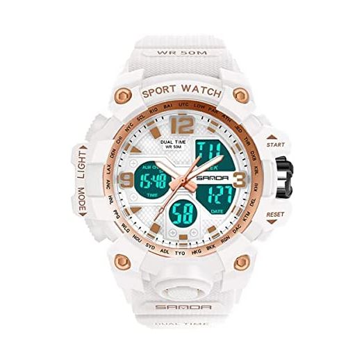 Women’s Digital Sports Watch, Dual-Display Waterproof Wrist Watch with Alarm and Stopwatch