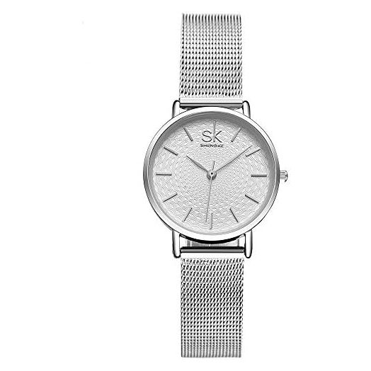 SHENGKE Simplicity Stylish Mesh Band Women Watch Elegant Mesh Band Women Watches Lady Casual Wristwatch