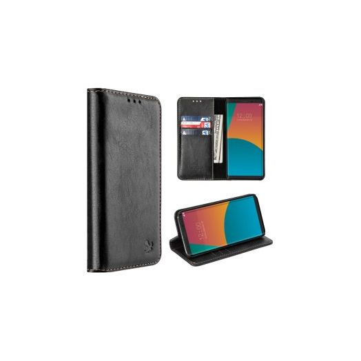 MUNDAZE Sleek Black Faux Leather Wallet Case For Samsung Galaxy Note 8 Phone