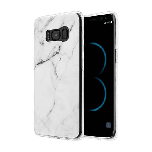 Mundaze Marble Design Case for Samsung Galaxy S8 Plus, White/Grey