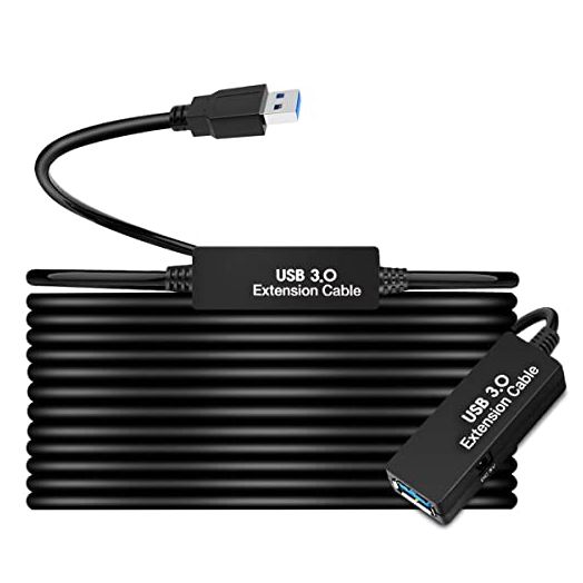 50FT USB 3.0 Extension Cable,Active USB Extension Cable A/M to A/F15M,USB 3.0 Extension Cord, for Printer,Webcam,Xbox,Oculus Quest 2 VR,PS4,(5V2A Power Adapter Included)