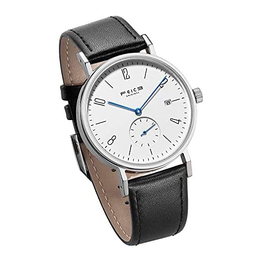 FEICE Men’s Automatic Watch Mechanical Watch Minimalist Bauhaus Casual Watches for Men Analog Stainless Steel Leather Band Waterproof #FM201 (Date)