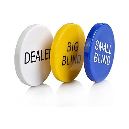 3pcs Small Blind, Big Blind and Dealer Poker Buttons