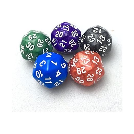 Smartdealspro® of Random Color D30 Polyhedral Dice for DND (5 Pack)