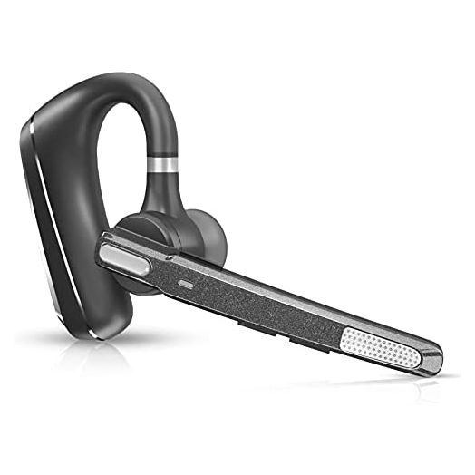 Bluetooth Headset CVC8.0 Dual-Mic Active Noise Cancelling Wireless Bluetooth Earpiece V5.1 Bluetooth Headphones 16 Hrs HD Talktime Hands-Free Earphones for Trucker/Business/Office/Driving (Gray)