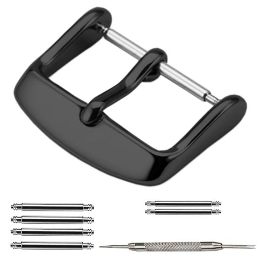 Watch Band Buckle Replacement, Watch Replacement Buckle Clasp for Leather/Silicone Watch Straps
