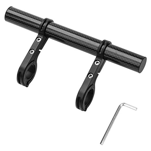 Bike Handlebar Extender Lamp Light Phone Mount Holder Bracket Extension Carbon Fiber Double Bicycle Handlebar Extension Bracket for Motorcycle Bicycle