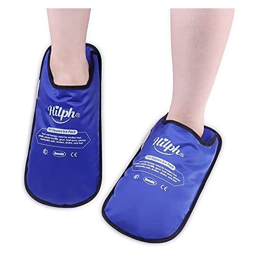 Hilph®Foot Ice Pack Slippers for Feet Injuries Reusable Cooling Slippers 2 Pack, Gel Ice Slippers Hot Cold Therapy Neuropathy Pain Relief for Feet, Plantar Fasciitis, Diabetic Foot, Swollen Feet