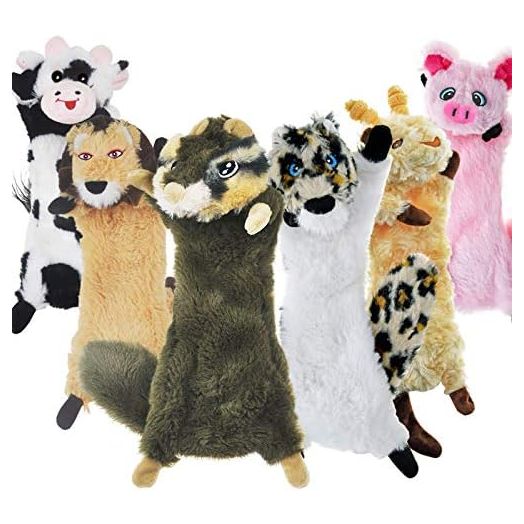 SHARLOVY Dog Squeaky Toys No Stuffing 6 Pack Dog Toys Crinkle Dog Toys for Small Dogs Durable Dog Chew Toys Plush Cute Animals Natural Puppy Toys for Teething Pet Toys Squeak