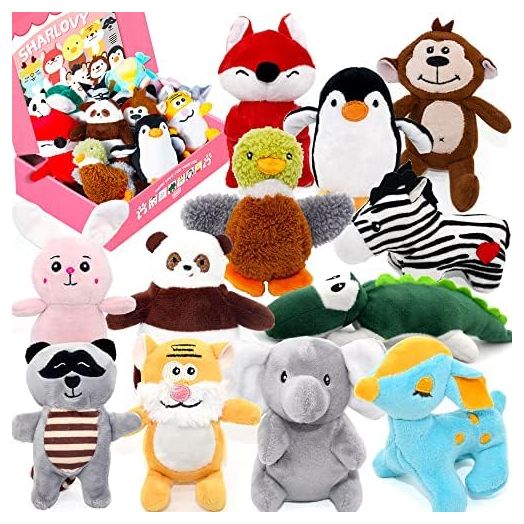 SHARLOVY Dog Squeaky Toys ,Stuffed Animal Puppy Toys,Cute Chew Toys for Dog Teething Toys, Pet Toys for Small to Medium Dogs,Soft Dog Toys,Plush Dog Toy Pack 12 in Gift Box