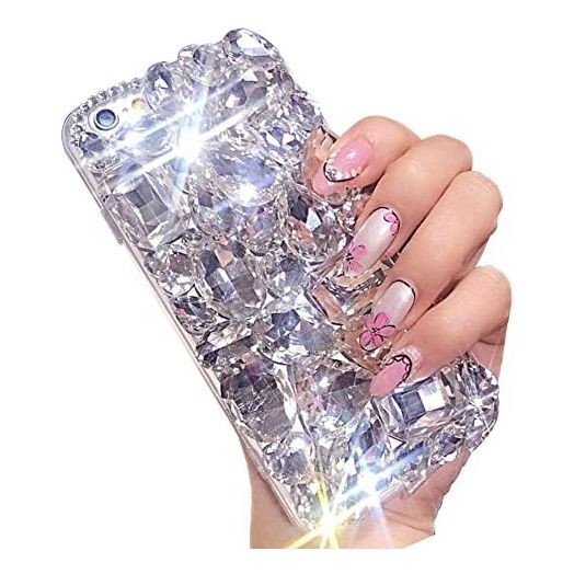 Bling Diamond Case for Samsung Galaxy S10,Aearl 3D Homemade Luxury Sparkle Crystal Rhinestone Shiny Glitter Full Clear Stones Back Phone Cover with Screen Protector for Galaxy S10-All White