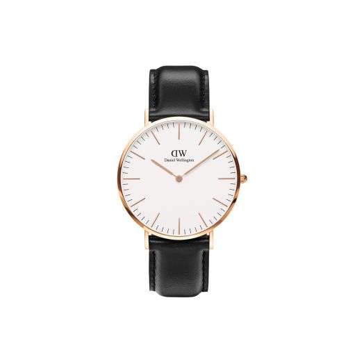 Daniel Wellington Classic Sheffield Watch, Italian Black Leather Band
