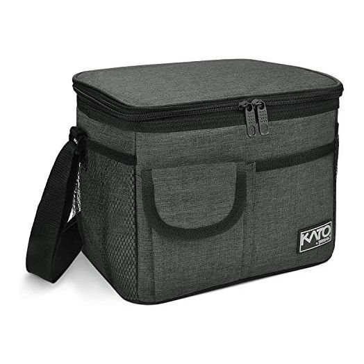 Insulated Lunch Box for Women Men, Leakproof Thermal Reusable Lunch Bag with 4 Pockets for Adult & Kids, Lunch Bag Cooler Tote for Office Work by Tirrinia, Charcoal