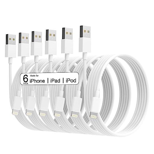 6Pack(3/3/6/6/6/9 FT) Original [Apple MFi Certified] iPhone Charger Fast Charging Lightning Cable iPhone Charger Cord Compatible iPhone 14/13/12/11 Pro Max/XS MAX/XR/XS/X/8/7 Plus iPad AirPods