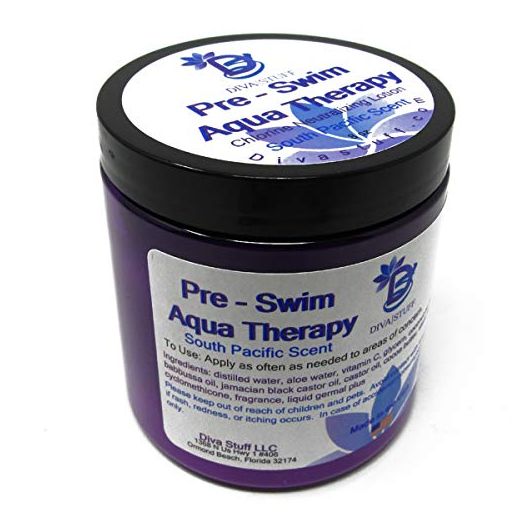 Diva stuff Pre-Swim Aqua Therapy Chlorine Neutralizing Body Moisturizing Lotion for Swimmers, Protects Skin from Chlorine and Salt Water, 8 oz - Made in the USA, Fresh South Pacific