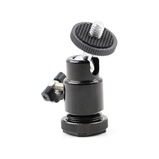 Hot Shoe Mount Adapter, Walway 360 Degree 1/4" Screw Swivel Mini Ball Head Cradle Adapter for DSLR Camera/ Camcorder/ Microphone/ Video Monitor/ LED Video Light