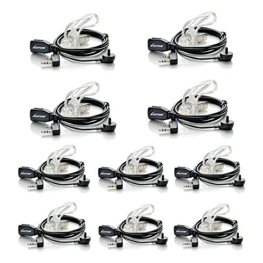 Walkie Talkie Earpiece with Mic for BaoFeng Radio Retevis Headset for Baofeng UV-5R BF-888S Arcshell Retevis H-777 RT21 RT22 Kenwood 2 Way Radio by LUITON (10 Pack)