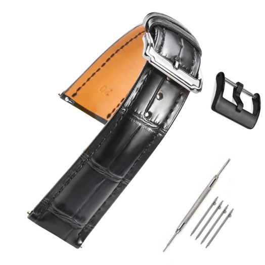 MORAN Quick Release Leather Watch Bands 18mm 20mm 22mm 24mm Blue Black Brown Calfskin Replacement Watch Strap for Men & Women