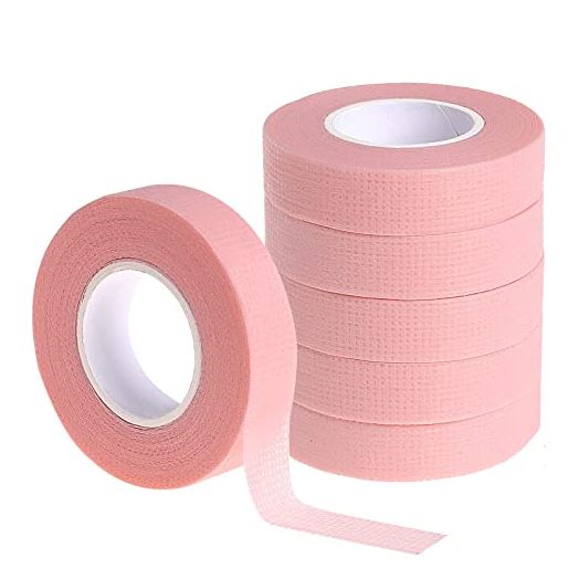 Fenshine Eyelash Extension Tape, 6 Rolls Pink Lash Tape for lash Extension Adhesive Breathable Micropore